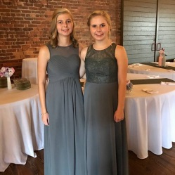 Callie and Caitlin Ledford, bridesmaids and sisters of the Groom